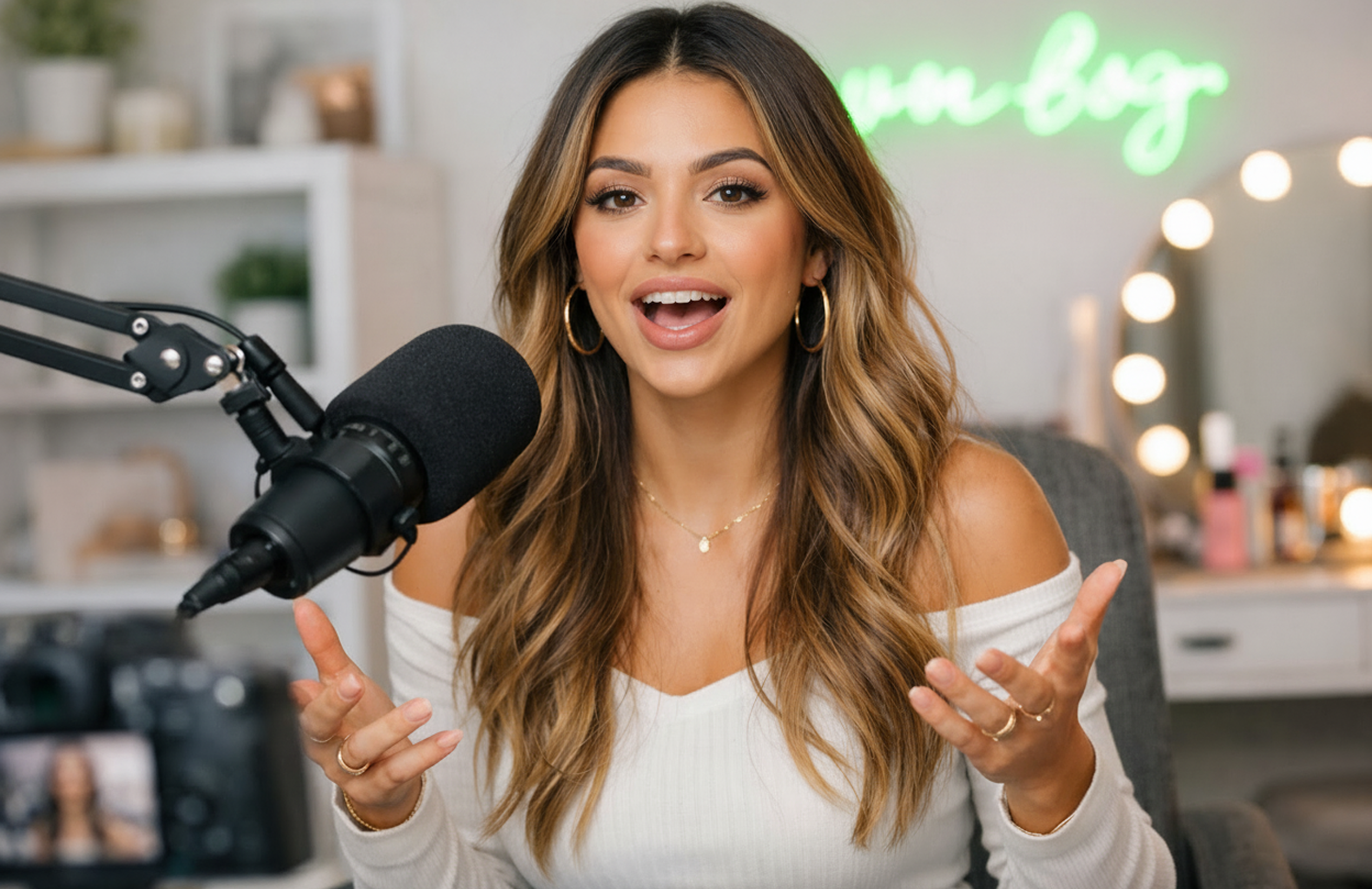 Creator sharing content on phone